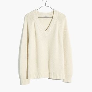 MADEWELL Arden V-Neck Crop Pullover Sweater Size Small